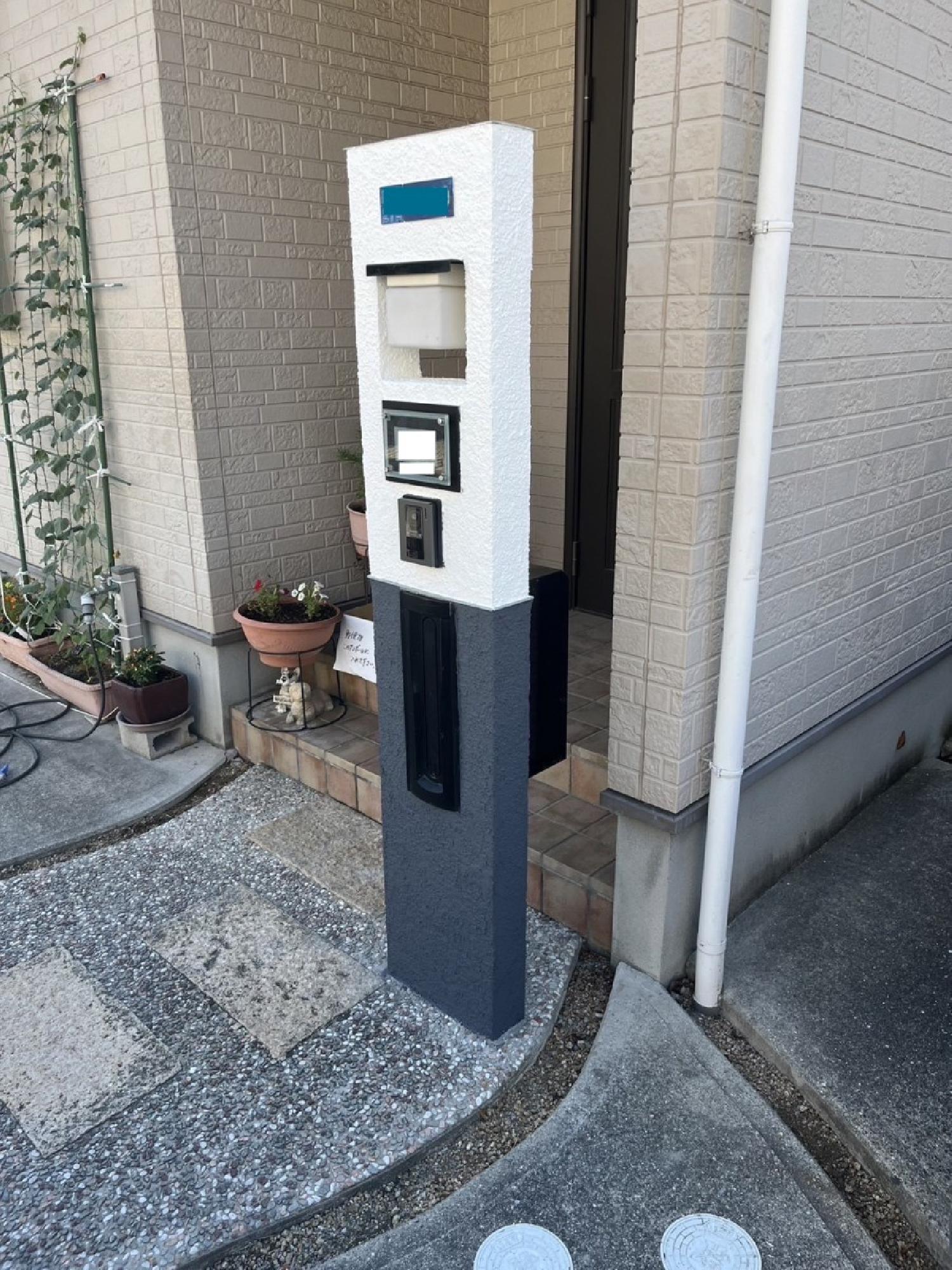 2025/06/05 大阪府貝塚市にてひび割れて折れかかった「門柱」、、、倒れる危険性があり緊急新設工事をしてまいりました！